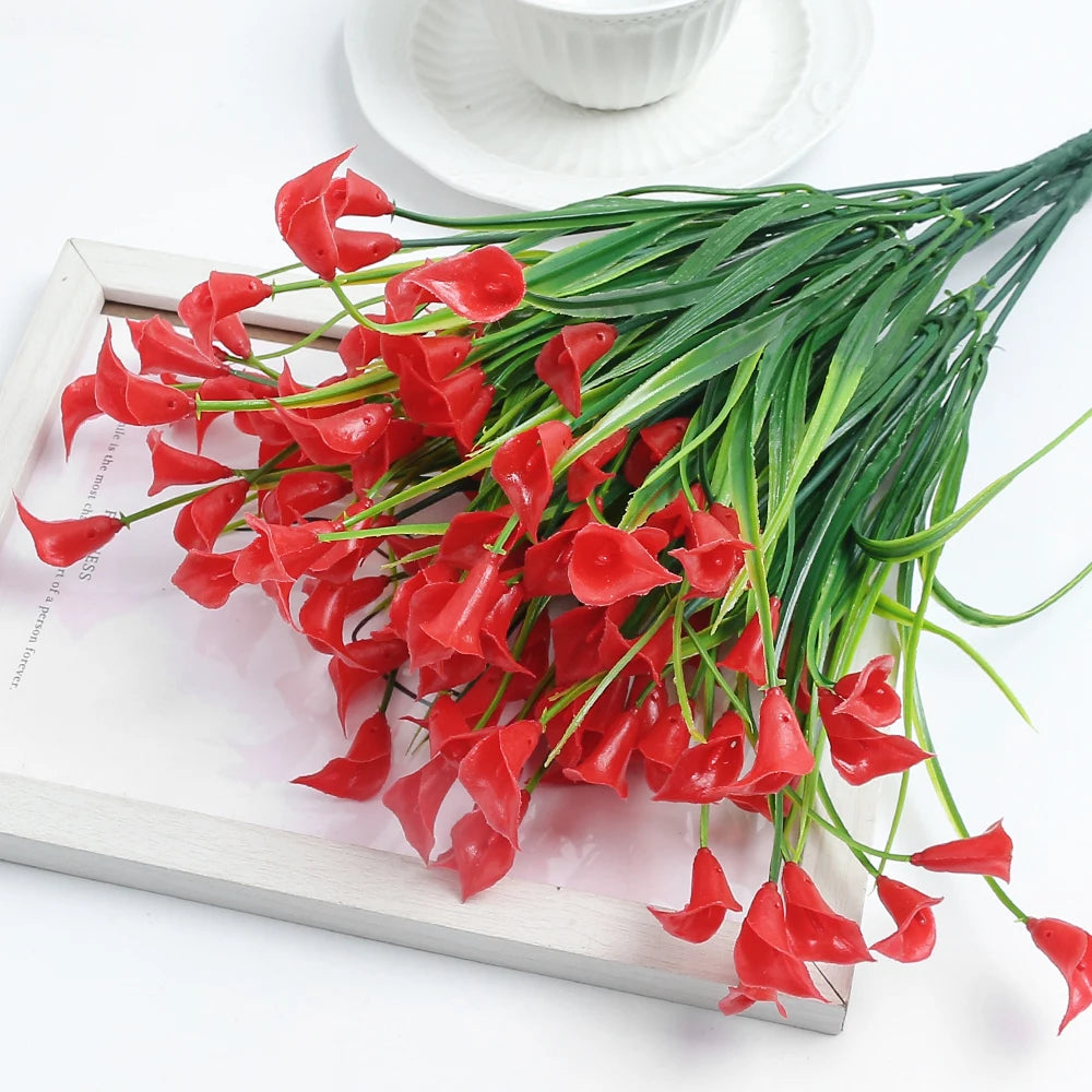bouquet de lys calla artificiels pour décoration intérieure et extérieure - vue 8 sur 12