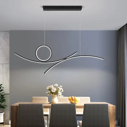 plafonnier led moderne design ondulé pour intérieur tendance 2024 - vue 3 sur 8