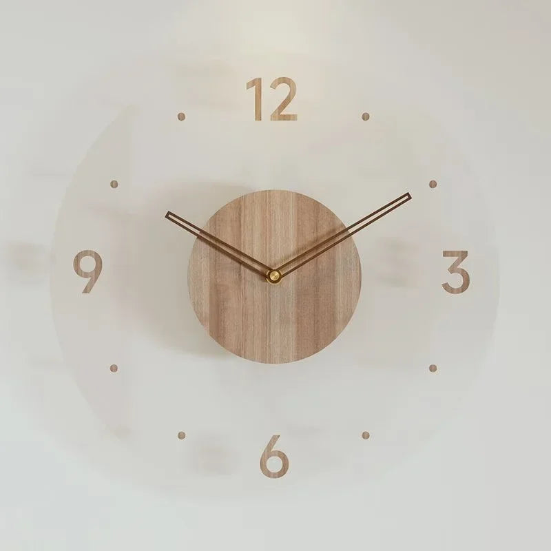 montre murale luxe en bois design moderne silencieuse quartz créative - vue 9 sur 11