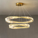 Lustre Led en cristal moderne pour salle à manger salon cuisine chambre plafond suspension lampe or télécommande suspension