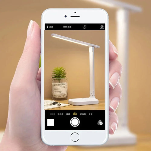 Lampe de Table pliable Led lampe de bureau 3 types réglable en continu tactile chevet lecture Protection des yeux veilleuse USB rechargeable - vue 4 sur 8