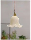 suspension à led rétro fleurs en laiton et verre créatif minimaliste