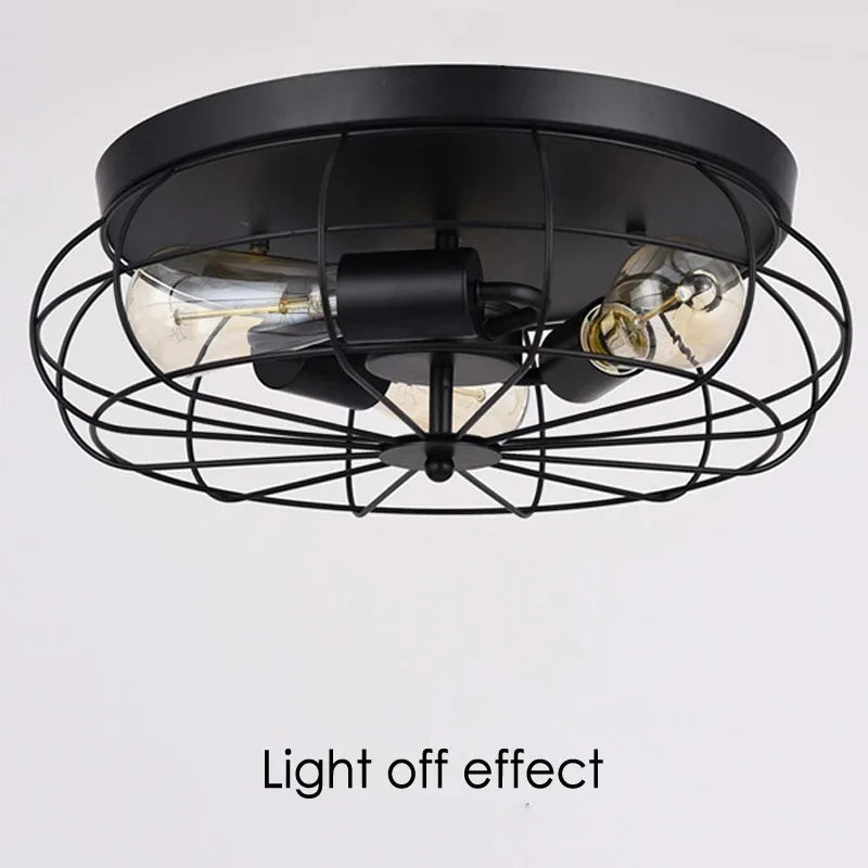 3 têtes Loft Vintage lumière industrielle luminaire couloir porche chambre plafonnier salon lampe lanterne - vue 9 sur 9