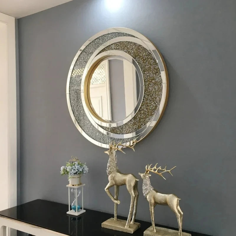 miroirs décoratifs ronds art de luxe nordiques créatifs pour décoration maison - vue 5 sur 8