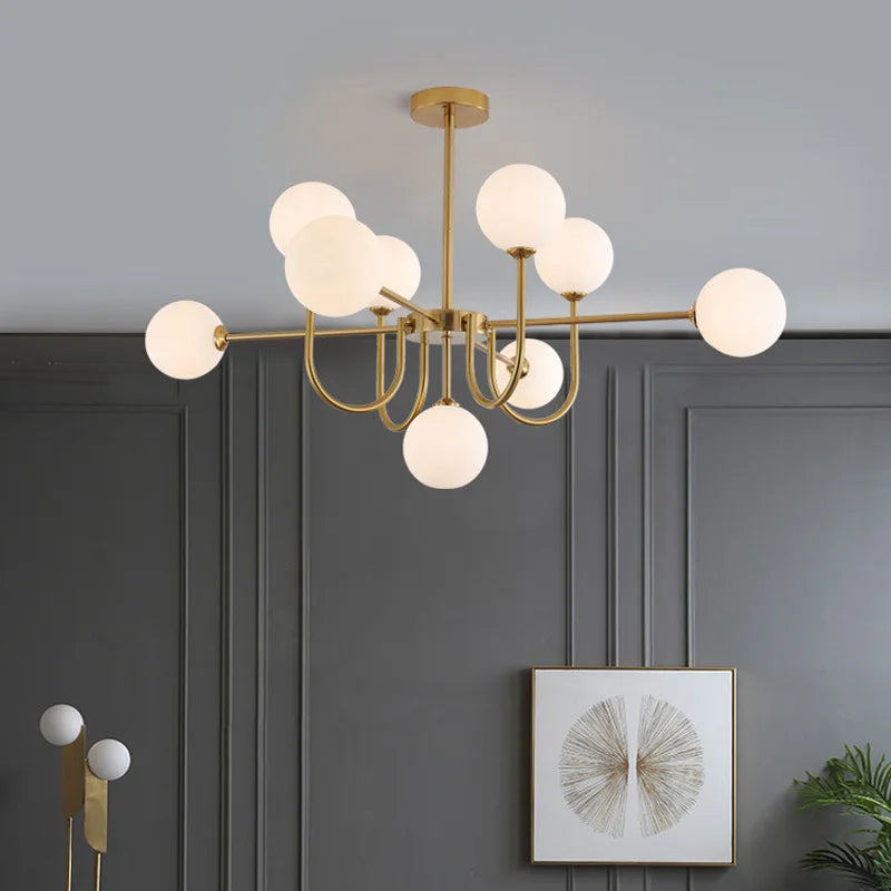 LED-Kronleuchter modernes Design in magischer Bohnenform - vue 3 sur 9