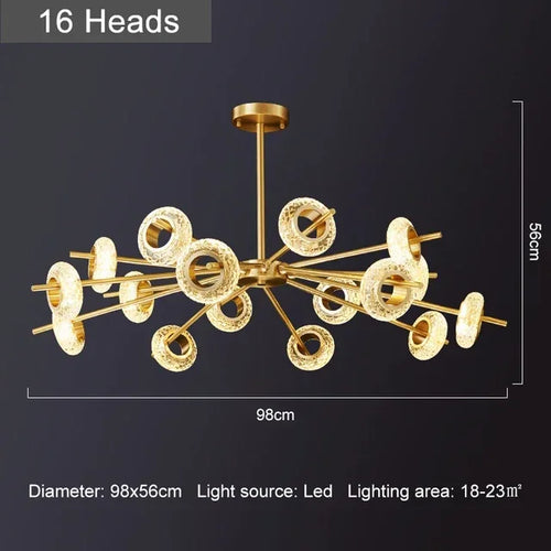 lustre moderne en cristal design pour décoration intérieure