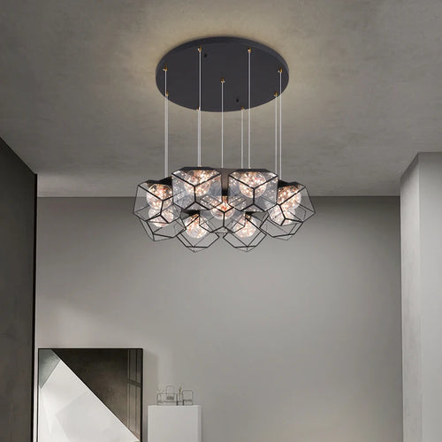 Luxuriöser nordischer Rubik's Cube Kronleuchter mit Sternendesign für das Wohnzimmer - vue 2 sur 10