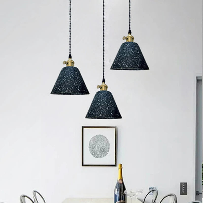 lustre suspendu en ciment éclairage rétro pour intérieur - vue 6 sur 10