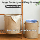 Large Laundry Basket, Waterproof, Freestanding Laundry Hamper, Collapsible Tall Clothes Hamper with Extended Handles for Clothes
