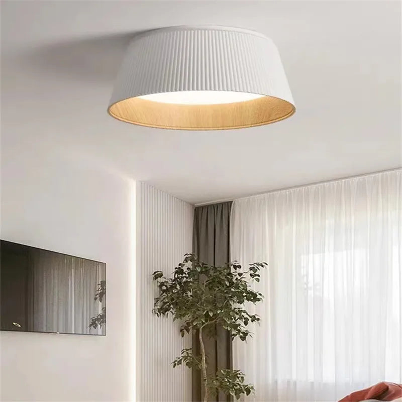 plafonnier rond en bois wabi sabi design minimaliste pour intérieur - vue 4 sur 10