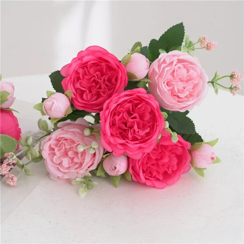 bouquet de pivoines artificielles pour décoration florale intérieure - vue 15 sur 17