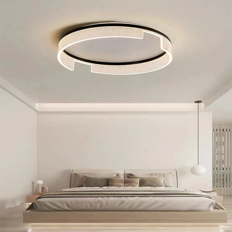plafonnier led moderne rond en métal et acrylique pour intérieur