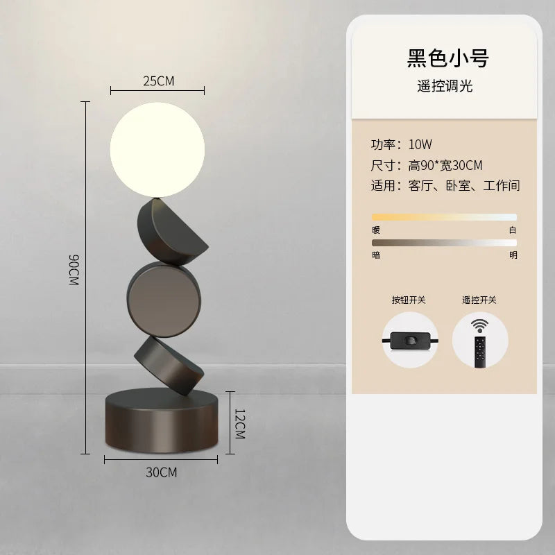 lampadaire design rond en verre pour décoration moderne - vue 8 sur 12
