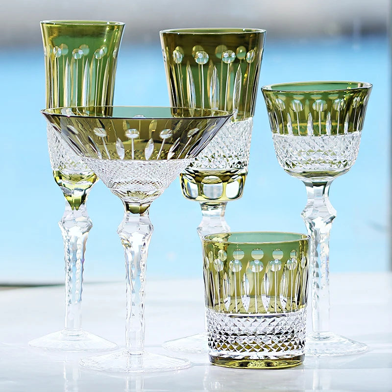 verres à vin cristal style antique gravés main - vue 3 sur 7