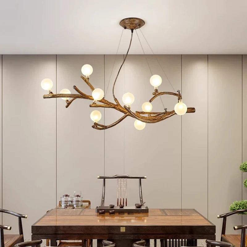 Lustre LED style branche de bois design moderne - vue 6 sur 15