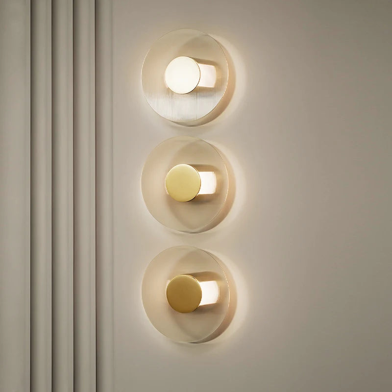 applique murale elliptique en verre et métal doré - vue 5 sur 11