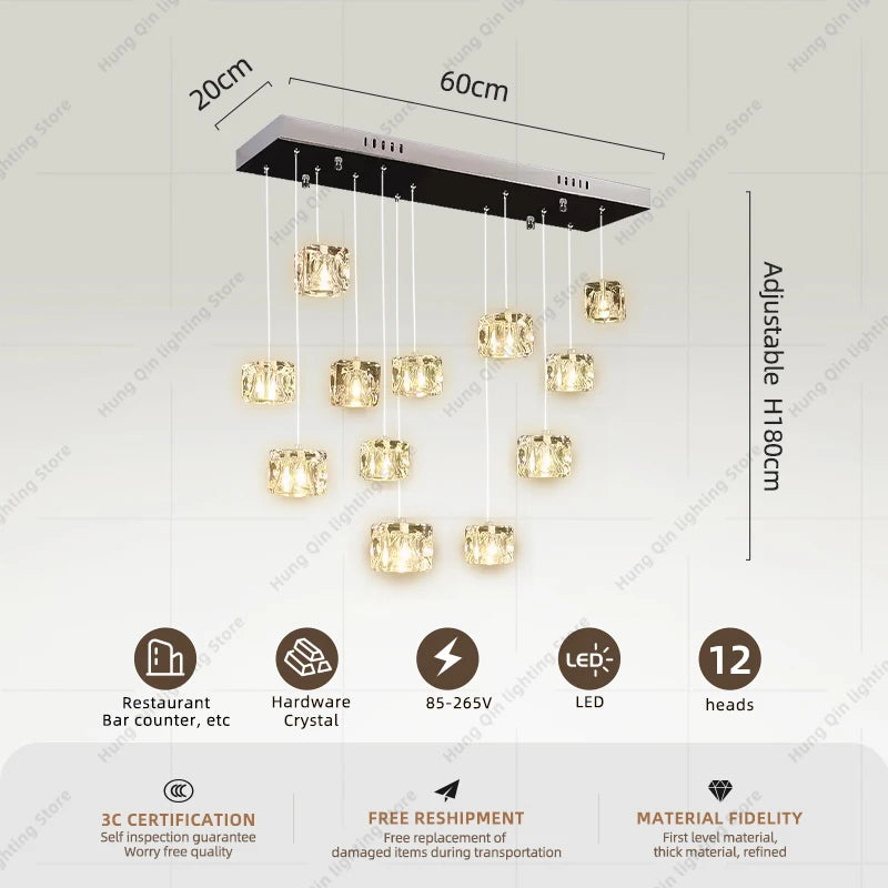 lustre led design pour éclairage intérieur moderne et élégant - vue 6 sur 14