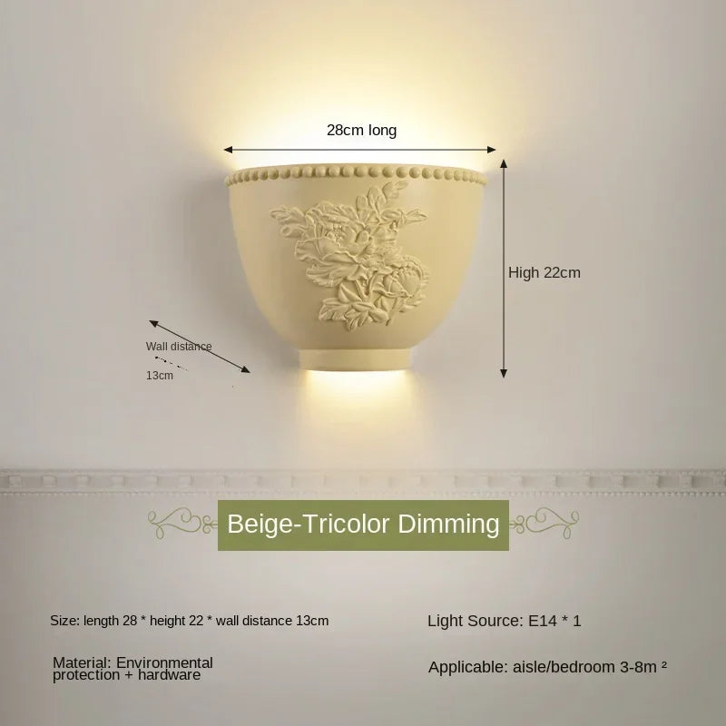 Dekorative LED-Wandleuchte aus Engelharzskulptur - vue 19 sur 19