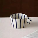 Mug céramique motifs géométriques style nordique anse peinte