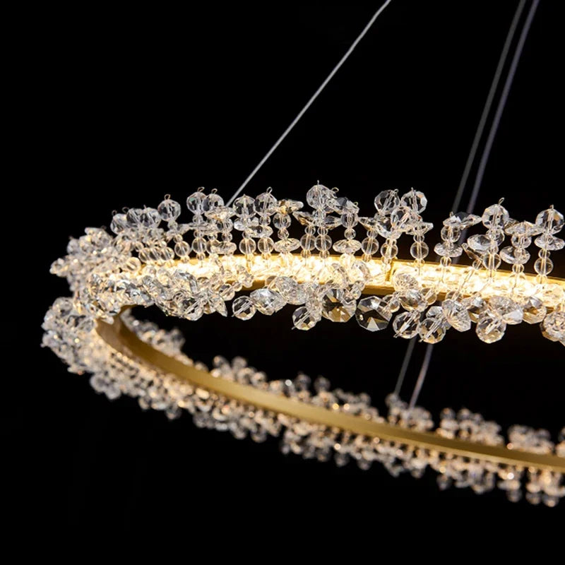 lustre nordique de luxe en cristal pour décoration moderne - vue 7 sur 17