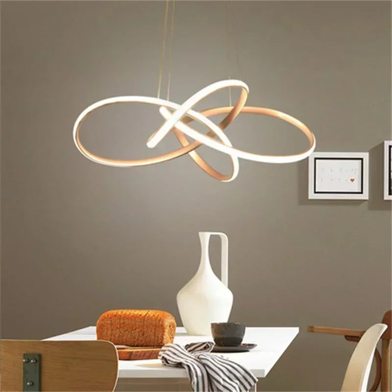 Moderner LED-Kronleuchter als Pendelleuchte für Ihre Wohnungsdekoration - vue 4 sur 20