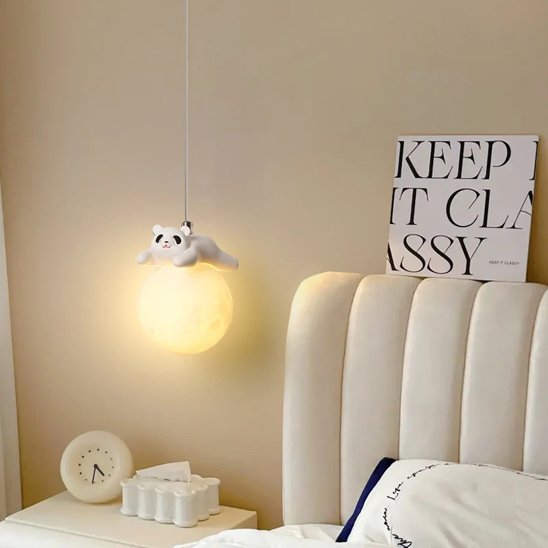 lampe led suspendue décorative en forme d'ours mignon - vue 6 sur 14