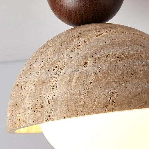 Skandinavische Deckenleuchte Travertin Wabi Sabi LED Marmor - vue 8 sur 8