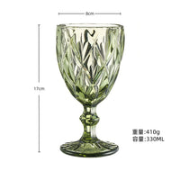 Verre a vin retro en relief verre epais