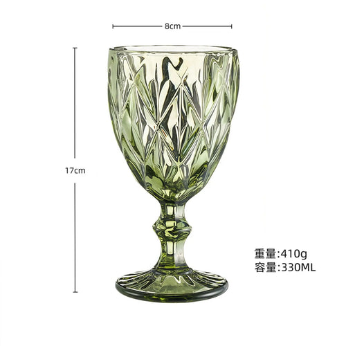 Verre a vin retro en relief verre epais