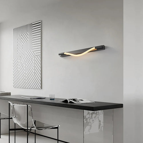 Moderne minimalistische Wandleuchte aus Edelstahl mit elegantem Design - vue 3 sur 7