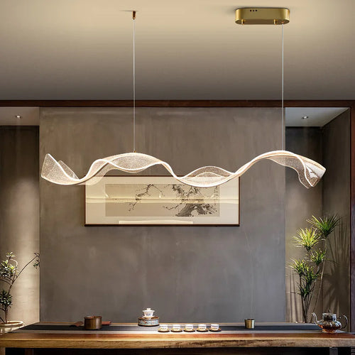 LED-Kronleuchter modernes Design für Innenräume höhenverstellbar aus transparentem Acryl - vue 5 sur 8