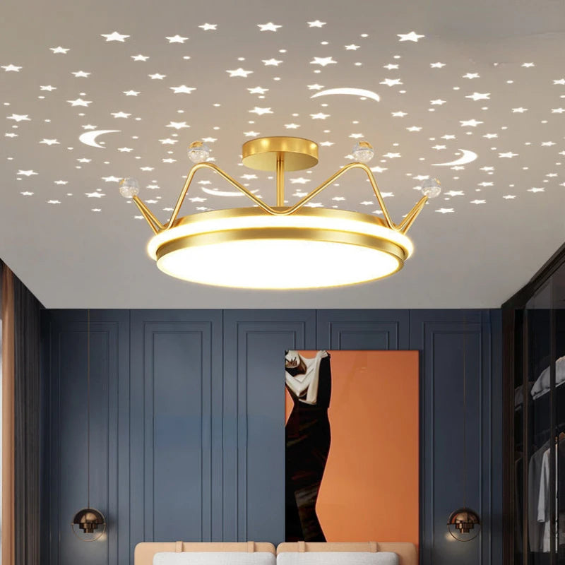 lustre led dimmable étoile lune pour enfants décoration chambre - vue 6 sur 8