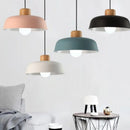 lampe suspendue style nordique macaron led en aluminium décoratif