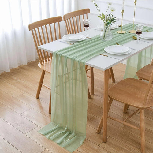 Chemin de table mousseline bohème transparent lot 4