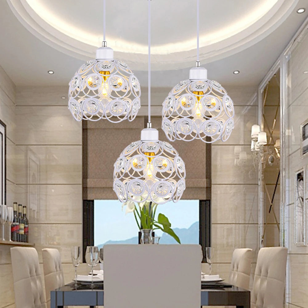 Suspension boule avec cristal ronds - vue 6 sur 8