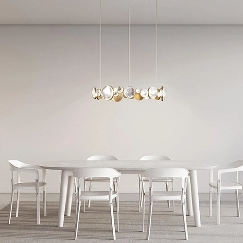 lustre led en cristal doré design nordique de luxe