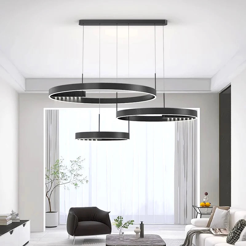 lustre moderne simple led pour éclairage intérieur - vue 2 sur 10