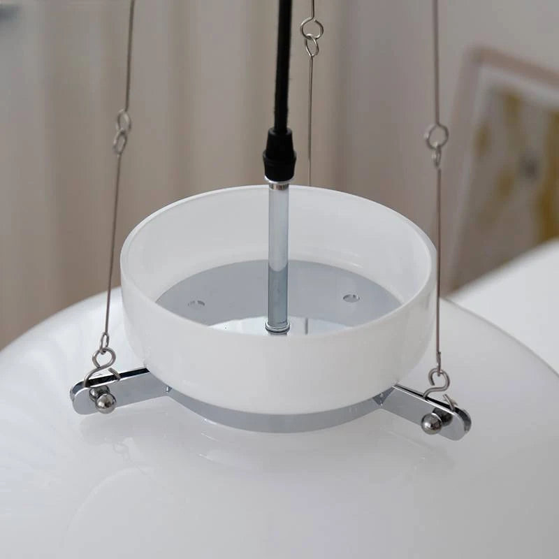 Lampe LED nordique suspendue en verre crème - vue 7 sur 7