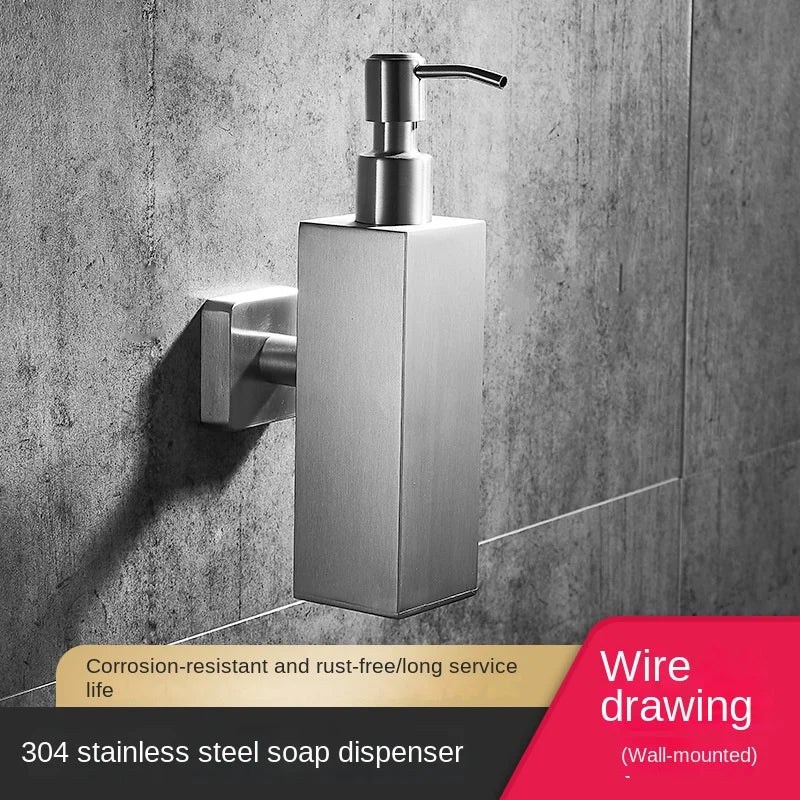 distributeur de savon mural en acier inoxydable 200 ml accessoires salle de bain - vue 14 sur 21