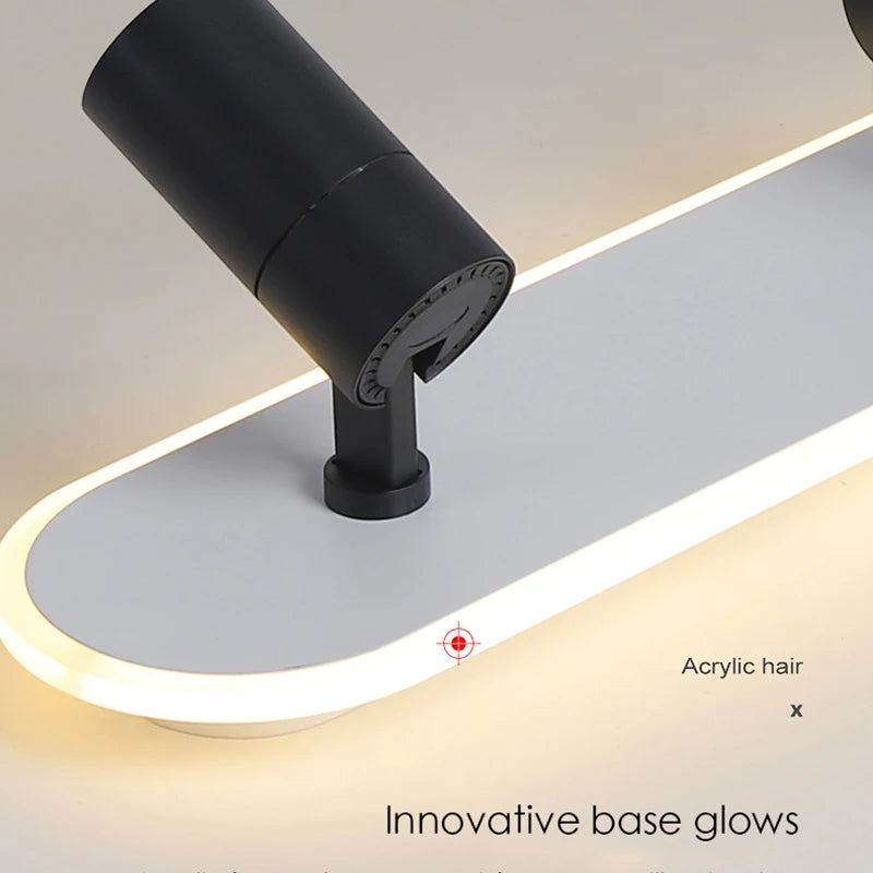 Lustres Led modernes avec projecteurs pour salon salle à manger chambre décor lumières cuisine acrylique plafonniers luminaire noir - vue 7 sur 19