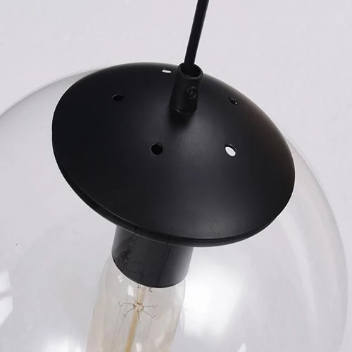Minimalistische nordische Pendelleuchte mit Glaskugel - vue 5 sur 5