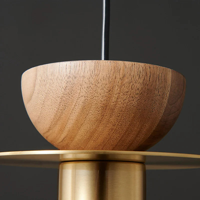 lampe suspendue moderne en bois pour bar - vue 6 sur 14