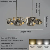 lustre en cristal de luxe géométrique créatif postmoderne en acier inoxydable