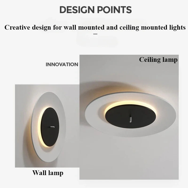 Moderner, minimalistischer LED-Deckenleuchte aus Eisen und Acryl mit Farblicht - vue 5 sur 14