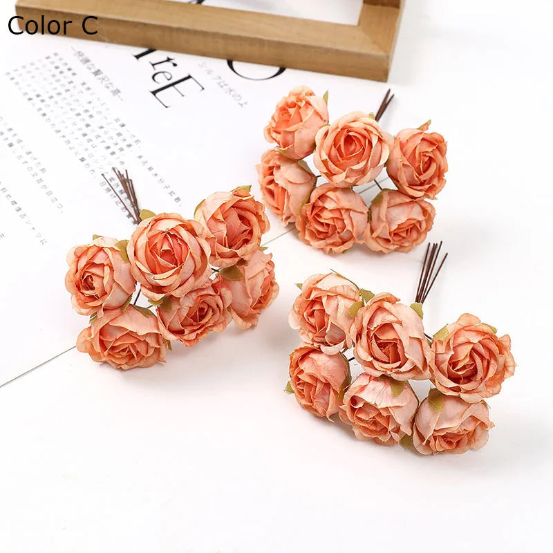 mini bouquet de roses artificielles pour décoration florale - vue 13 sur 15
