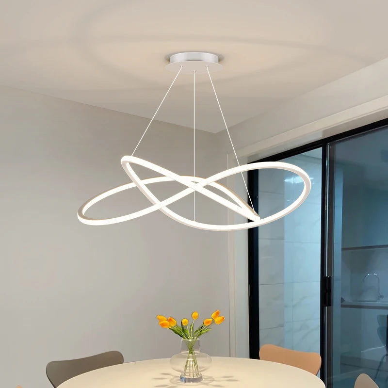 Lustre led arrondi pour décoration intérieure - vue 7 sur 18