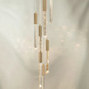 lustre en or lampe d'escalier moderne LED éclairage intérieur en cristal spirale