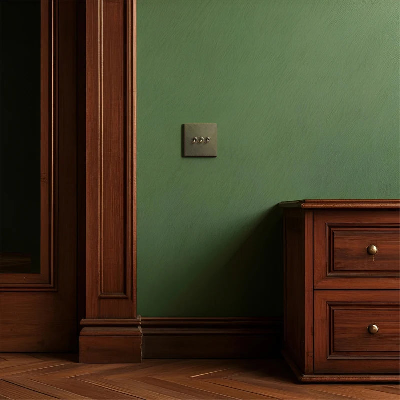 Interrupteur simple 1 voie intermédiaire switch en acier bronze vieilli bords arrondis