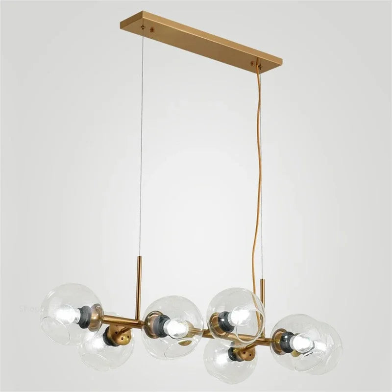 Suspension boule de verre nordique créative conception de molécules