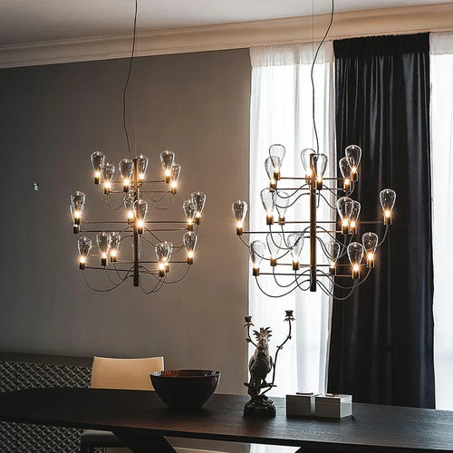 SANDYHA Nordique LED Plafond Lustre Italien Suspension Luminaire Décor À La Maison Salle À Manger Salon Intérieur Suspension Éclairage